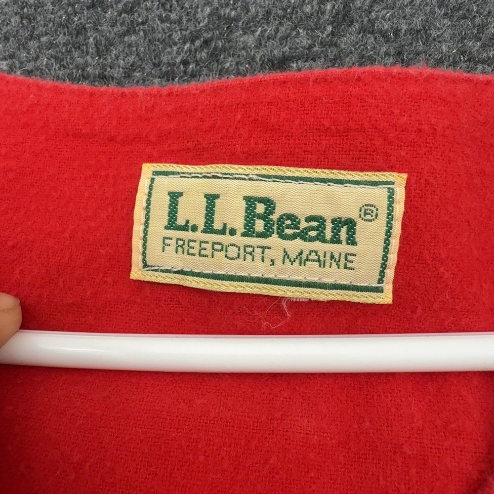 Vintage LL Bean Nightshirt Unisex One Size Red Flannel Henley Pocket Loungewear - Picture 3 of 7